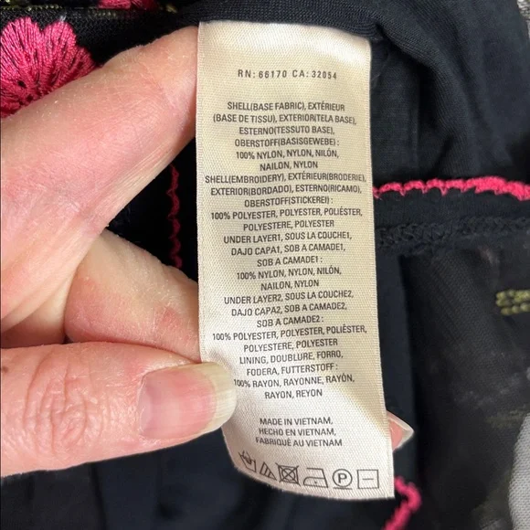 Anthropologie Moulinette Soeurs black floral embroidered maxi skirt sz med - Picture 7 of 8